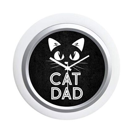 TheYaYaCafe Cat Dad Desk Clock for Father - 6X6 Inches