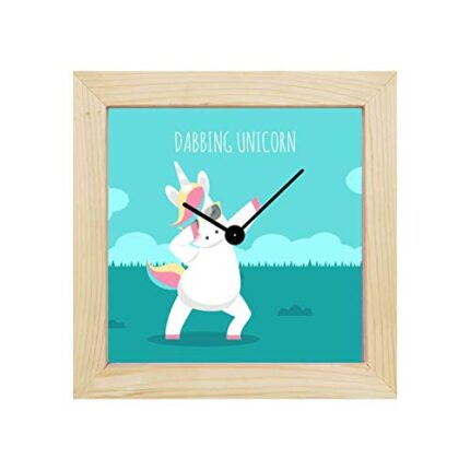 TheYaYaCafe Dabbing Unicorn Birthday Gifts Couple Love Desk Clock - 6 X 6 Inches
