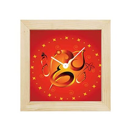 TheYaYaCafe Ganesh Chaturthi Gifts 6X6 Inches Desk Clock Festive Lord Ganesha Canvas