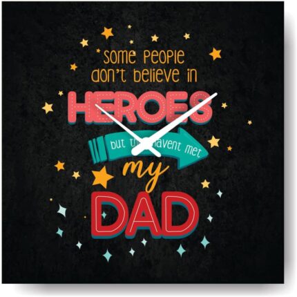 TheYaYaCafe Hero Dad Desk Clock for Father - 6X6 Inches