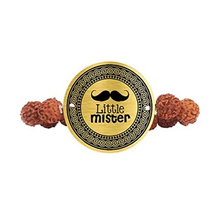 Raksha Bandhan Gifts Engraved Rudraksha Bracelet Rakhi for Brother