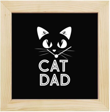 TheYaYaCafe   Cat Dad Wall Clock for Dad - 8 x 8 inches