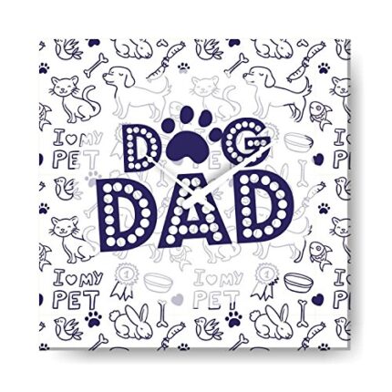 TheYaYaCafe Yaya Cafe Dad Dog Wall Clock for Dad - 12X12 inches
