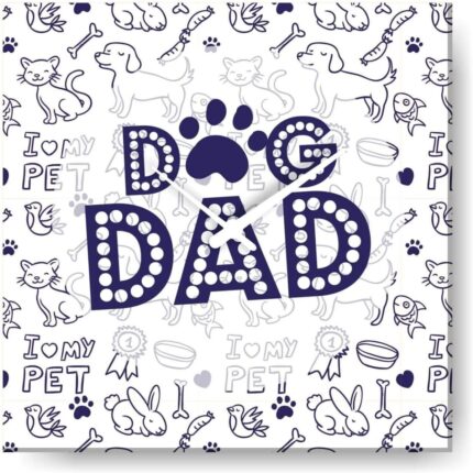 TheYaYaCafe Yaya Cafe Dad Dog Wall Clock for Dad - 15x15 inches