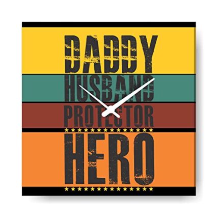 TheYaYaCafe Yaya Cafe Daddy Husband Protector Hero Wall Clock for Dad - 24x24 inches