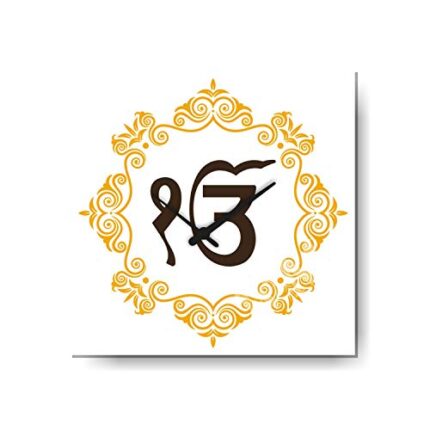 TheYaYaCafe Yaya Cafe Ek Omkaar Sikh Canvas Wall Clock Religious - 18 x 18 inches