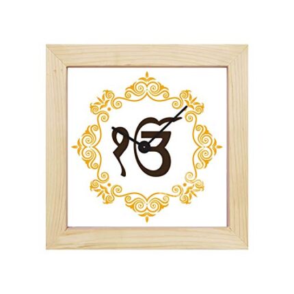 TheYaYaCafe Yaya Cafe Ek Omkaar Sikh Framed Wall Clock Religious - 6 x 6 inches