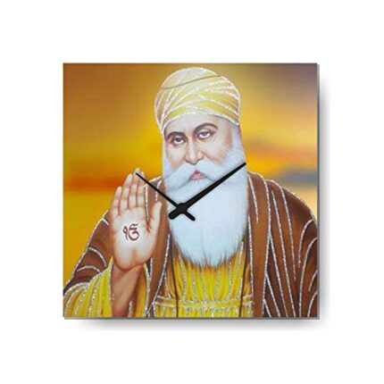 TheYaYaCafe Yaya Cafe Holy Guru Nanak Dev Ji Sikhism Sikh Guru Canvas Wall Clock Religious - 12 x 12 inches