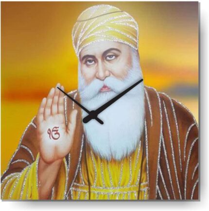 TheYaYaCafe Yaya Cafe Holy Guru Nanak Dev Ji Sikhism Sikh Guru Canvas Wall Clock Religious - 18 x 18 inches