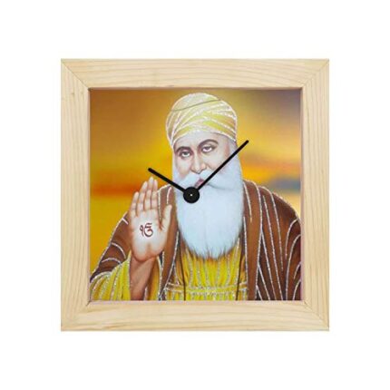 TheYaYaCafe Yaya Cafe Holy Guru Nanak Dev Ji Sikhism Sikh Guru Framed Wall Clock Religious - 10 x 10 inches