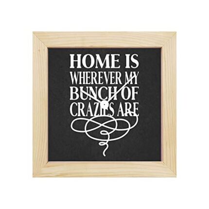 TheYaYaCafe Yaya Cafe Home is Where My Bunch of Crazies are Framed Wall Clock - 10 x 10 inches