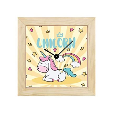 TheYaYaCafe Yaya Cafe Majestic Unicorn Birthday Gifts Couple Love Desk Clock - 6 x 6 Inches