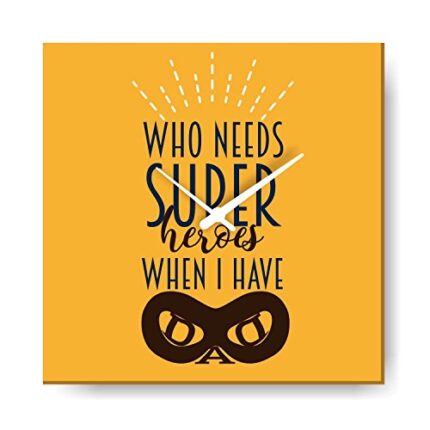TheYaYaCafe Yaya Cafe Super Hero Dad Wall Clock for Father - 12X12 inches