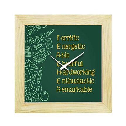 TheYaYaCafe Yaya Cafe Teachers Day Gifts, 6 x 6 inches Desk Clock Teacher Definition Canvas