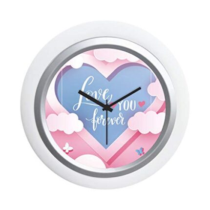 TheYaYaCafe Yaya Cafe Valentine Gifts for Girlfriend Wife Desk Clock Wooden Framed Love You Forever - 6 x 6 Inches