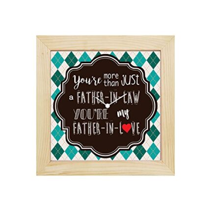 TheYaYaCafe for Father in Law Father-in-Love Desk Clock for Dad - 8X8 Inches