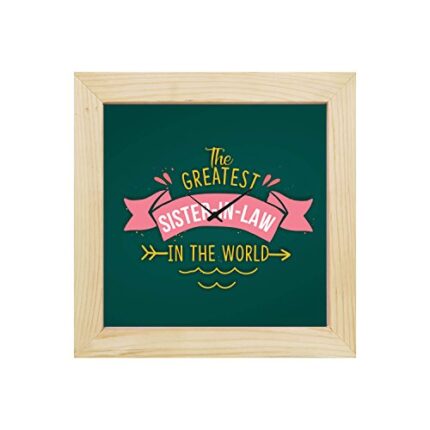 Yaya Cafe™ 6X6 Inches Birthday Gifts for Sister in Law, Desk Clock Greatest Sister in Law in The World Canvas