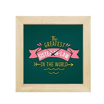 Yaya Cafe 6x6 inches Birthday Gifts for Bhabhi, Desk Clock Greatest Sister in Law Canvas