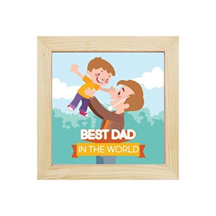 Best Dad in The World Frame Wall Clock for Dad - 12 x 12 inches