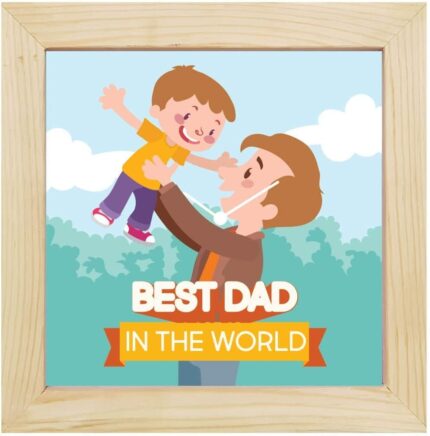 Best Dad in The World Frame Wall Clock for Dad - 6 x 6 inches