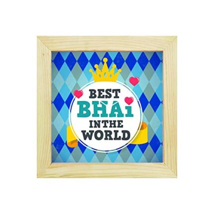 Yaya Cafe Birthday Bhaidooj Gifts for Brother, Best Bhai in The World Framed Wall Clock - 6 x 6 inches