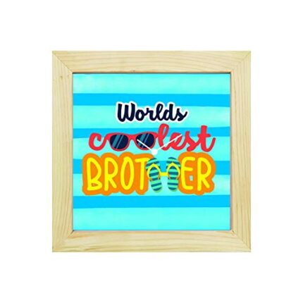 Yaya Cafe Birthday Bhaidooj Gifts for Brother, Worlds Coolest Brother Framed Wall Clock - 8 x 8 inches