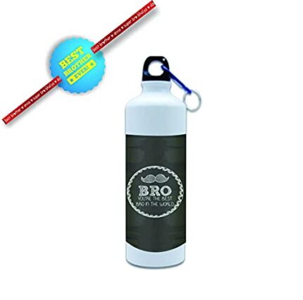 Yaya Cafe Birthday Gifts for Brother, Moustache Best Bro in The World Sipper Water Bottle