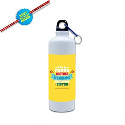 Yaya Cafe Birthday Gifts for Brother, Proud Brother of Freaking Awesome Sister Sipper Water Bottle