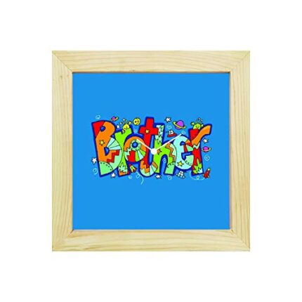 Yaya Cafe Birthday Rakhi Gifts for Brother, Colorful Brother Framed Wall Clock - 12 x 12 inches