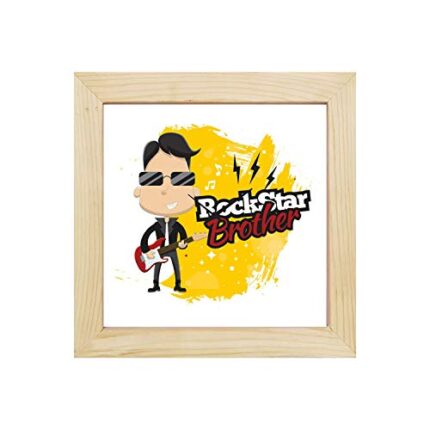 Yaya Cafe Birthday Rakhi Gifts for Brother, Rock Star Brother Framed Wall Clock - 15 x 15 inches Birthday Rakhi