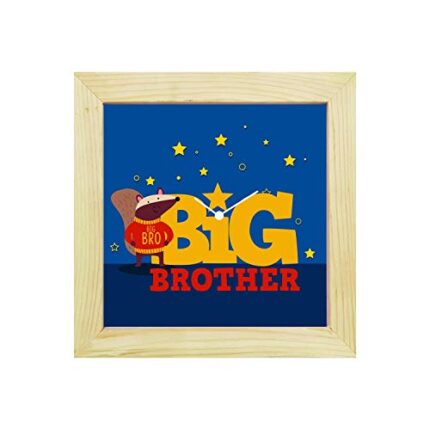 Yaya Cafe Birthday Rakhi Gifts for Brother, Starry Squirrel Little Bro Framed Wall Clock - 6 x 6 inches