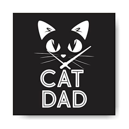 Cat Dad Wall Clock for Father - 15x15 inches