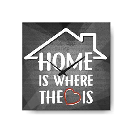 Yaya Cafe Home is Where The Heart is Canvas Wall Clock - 12 x 12 inches