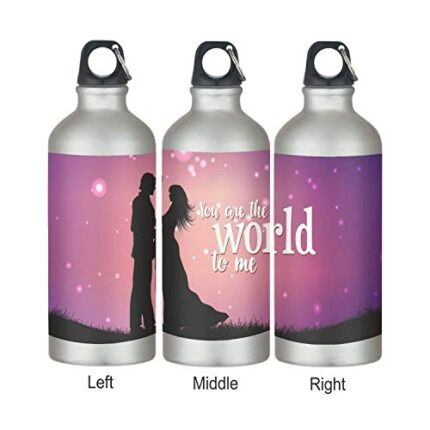 Valentine Gifts for Girlfriend Wife You are The World to Me Stainless Steel Sipper Water Bottle - 600 ml
